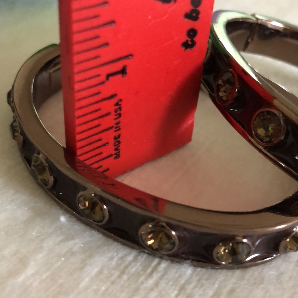 Vintage rare Givenchy crystal enamel bangle bracelets - Picture 14 of 14